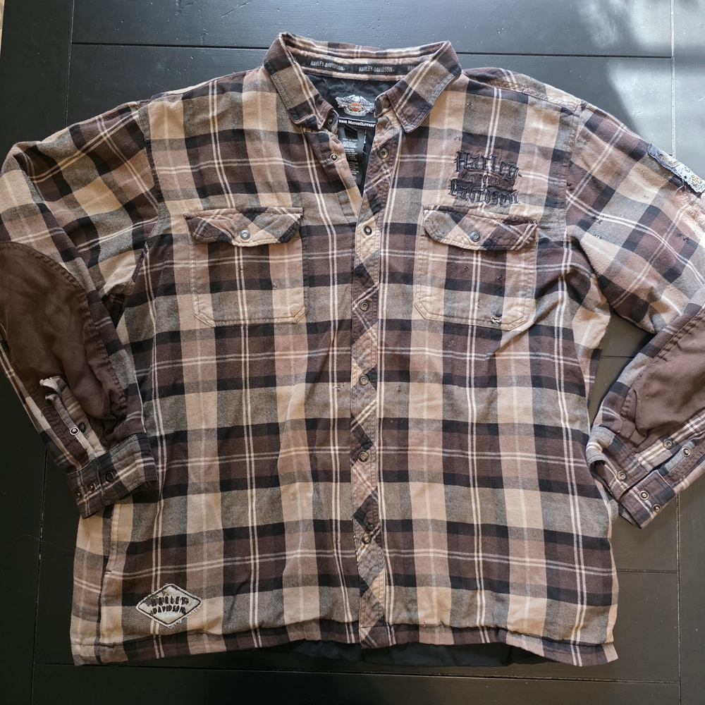 Brown Plaid Button-Up Shirt